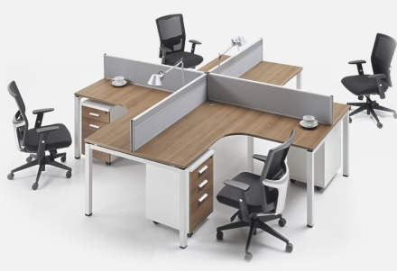 4-Seater Modular Office Workstation